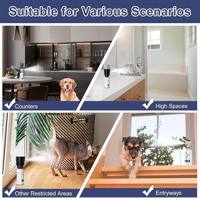 Spray Deterrent Device Refill for Motion Activated Cat Deterrent System - Safe Dog & Cat Spray Deterrent for Counters & Trouble Areas - 3.89oz Total 1 Pack