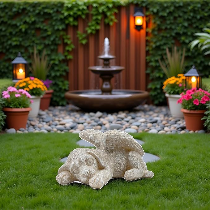 Small Dog Memorial Gifts for Loss of Dog,Resin Pet Memorial Statues,Forever My Guardian Angel Memorial Gifts