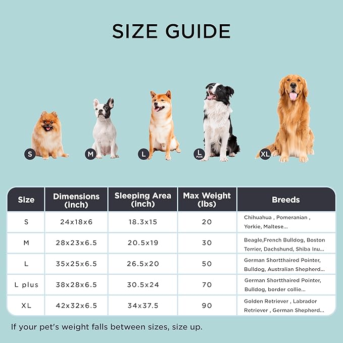 Bedsure L Plus Orthopedic Dog Bed for Large Dogs - Washable Dog Cat Bed Waterproof, L Plus Big Comfort Dogs Couch Sofa with Washable Removable Cover, Pet Bed with Nonskid Bottom, Cooling Blue, 38"