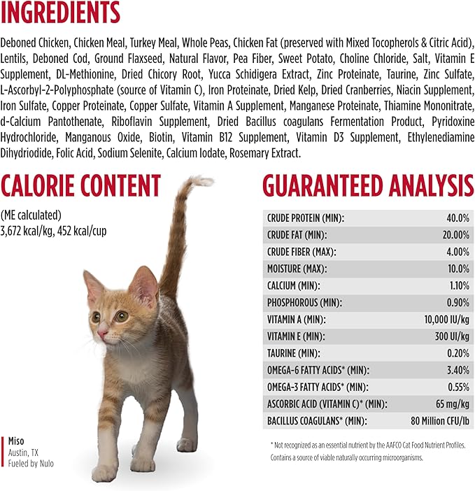Nulo Freestyle Cat & Kitten Dry Food - Chicken & Cod Recipe, High Protein Grain Free Cat Food, Natural Kibble with Probiotics & Omega Fatty Acids, 2lb Bag