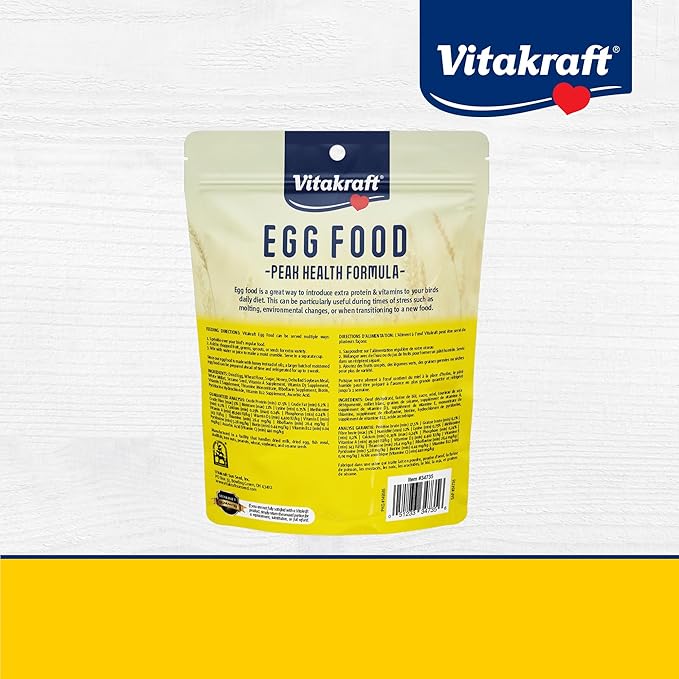 Vitakraft VitaSmart Egg Food for Birds - Daily Supplement for Parrots,Parakeets,Cockatiels,and Canaries - Bird Calcium Supplement 1.1 Pound,(Pack of 2)