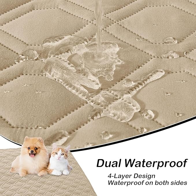 hyha Waterproof Dog Bed Blanket, Soft Pet Blankets, Waterproof Couch Cover for Dogs, Reversible Sofa Covers Washable for Furniture (30x70 Inch, Taupe/Taupe)