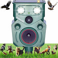 Solar Ultrasonic Animal Repellent Outdoor - Motion Activated Deterrent with Flashing LED Light - Waterproof Yard & Garden Protector for Deer, Cat, Racoon, Squirrel, Rodents, Bird (1 Pack)