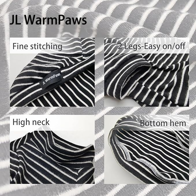 Fleece Sphynx Cat Clothes Soft Hairless Cat Clothes Pullover Cat Sweater for Chihuahua All Season Light and Warm Kitten Cloth for Cats Only Puppy Clothes Small Dog Sweater (B-Striped, S)