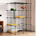 Oneluck 4-Tier Large Cat Cages ，47.2 Inch Enclosures Indoor, Catio,DIY Cat Playpen Detachable Metal Wire Kennels Cat Crate Exercise Extra Place Ideal for 1-2 Kitty