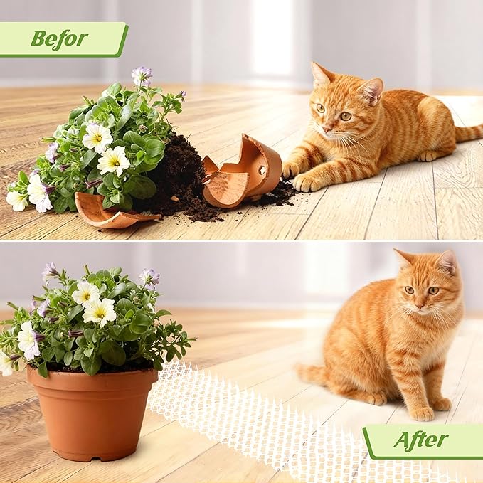 Clear Scat Mat for Cats 16 x 13 Inch, 10 Pack Transparent Cat Deterrent Mat with 1 Inch Spikes, Indoor Outdoor Pet Training Mat to Keep Cats Off Sofa, Counter & Garden