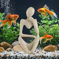 Fish Aquarium Decor Ornaments Minimalist Sandstone Thinker Statue Fish Tank Decorations Small Accessories Resin Abstract Home Decor Fish Toy for Betta Cichlid Goldfish Shrimps Hermit Crabs Turtle