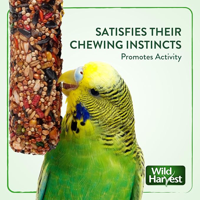 Wild Harvest Treat Stick with Tough Core for Small and Medium Birds, 1 oz Count, 100% Edible Interactive Treat and Toy Made with Rawhide Prepared Especially for Birds