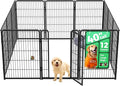 FXW Homeplus Unleashed Indoor Dog Playpen - Stress-Free and Safe Play, Heavy Duty 40 Inch 12 Panels Dog Pen for Medium and Large Dogs, Black│Patented