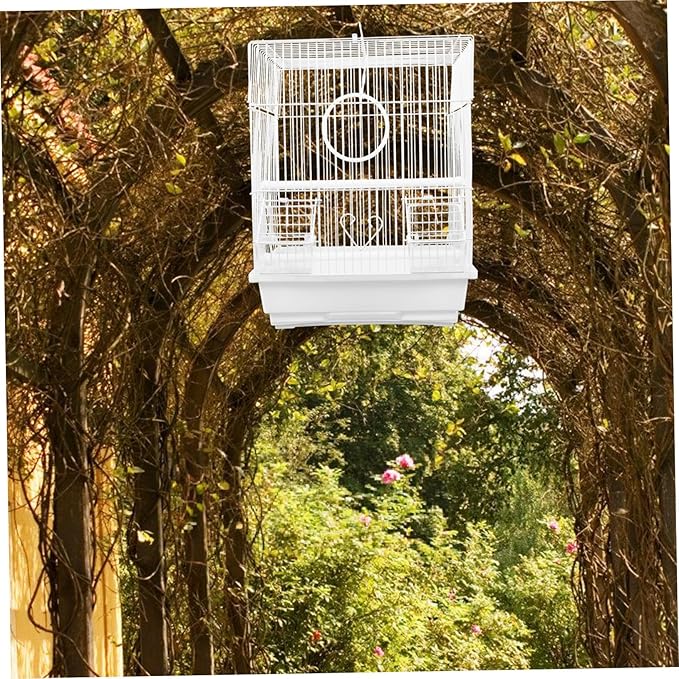 VILLCASE Portable Lightweight Parrot Travel Cage for Pearl Jade Finches and Painted Eyebrow Birds Iron Pet Carrier with Enhanced Air Circulation Convenient Outdoor Bird Carrier for Walking