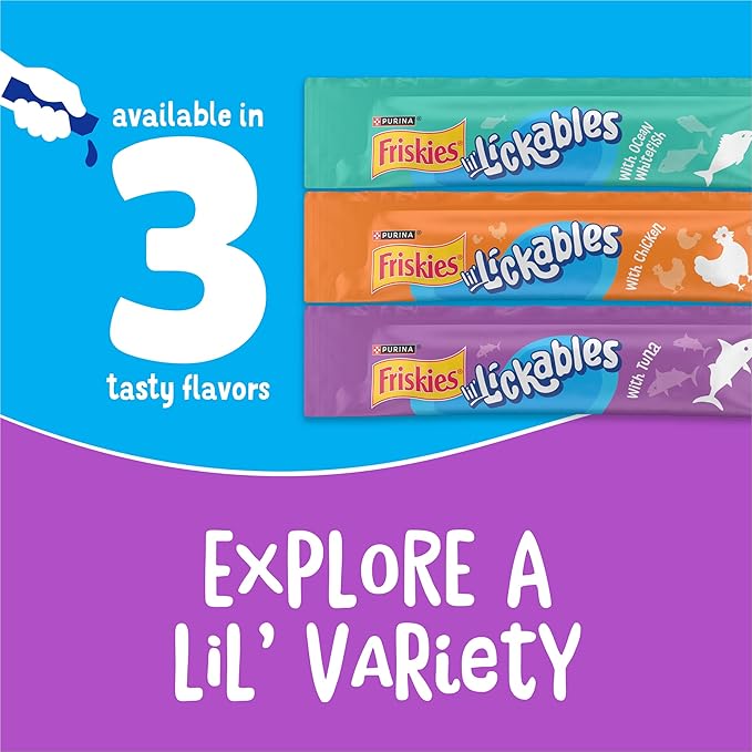 Purina Friskies Lil’ Lickables with Tuna Lickable Cat Treats - 16 oz (Pack of 32)