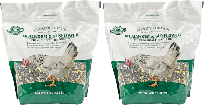 Pecking Order 9328 Mealworm & Sunflower Treat, 3 lb. (Pack of 2)