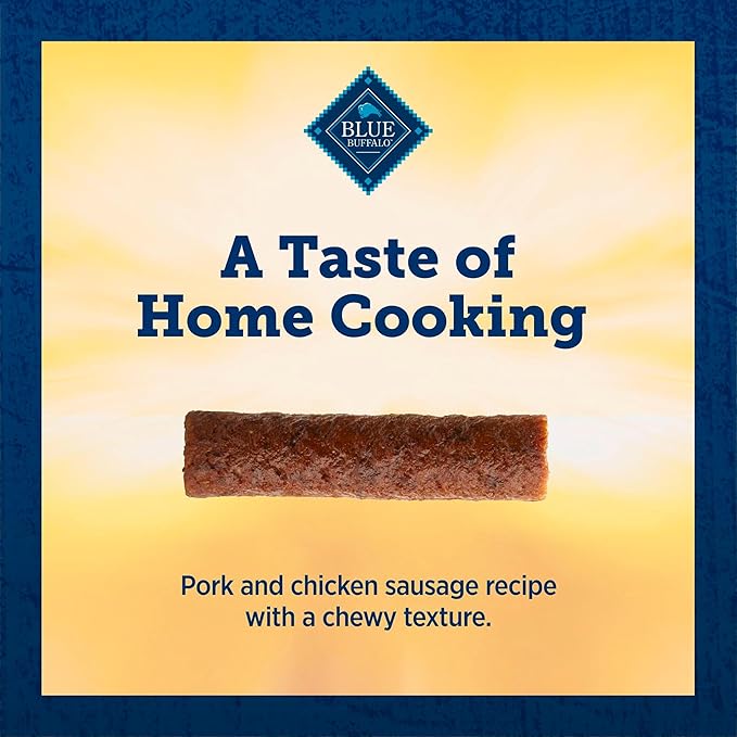 Blue Buffalo True Chews Dog Treats, Made in The USA with Natural Ingredients, Pork and Chicken Sausage Recipe, 14-oz Bag