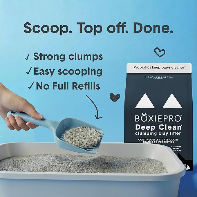 Boxie Probiotic Cat Litter, 40 Day Odor Control, Clumping Clay Kitty Litter, Odor Eliminating Probiotics, Dust-Free, No Fragrances No Fillers, 40 lb