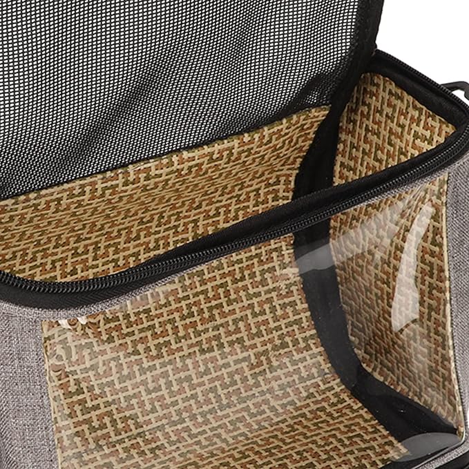 Bird Carrier Bag,Portable Travel pet Hamster Bag,Transparent Lightweight Breathable Parrot Travel Cage for Cockatiels Parakeets Small Bird Rat Guinea Pig Squirrel Carrier (Grey)