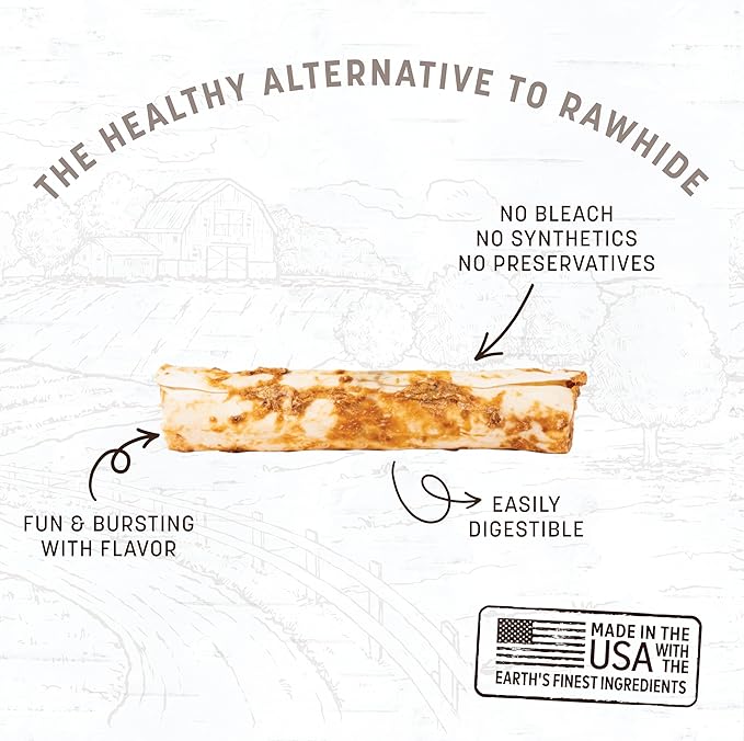 Earth Animal No Hide Chews - Long Lasting Rawhide Free Medium Dog Chews Rolls, Chicken - 3 Count Value Pack