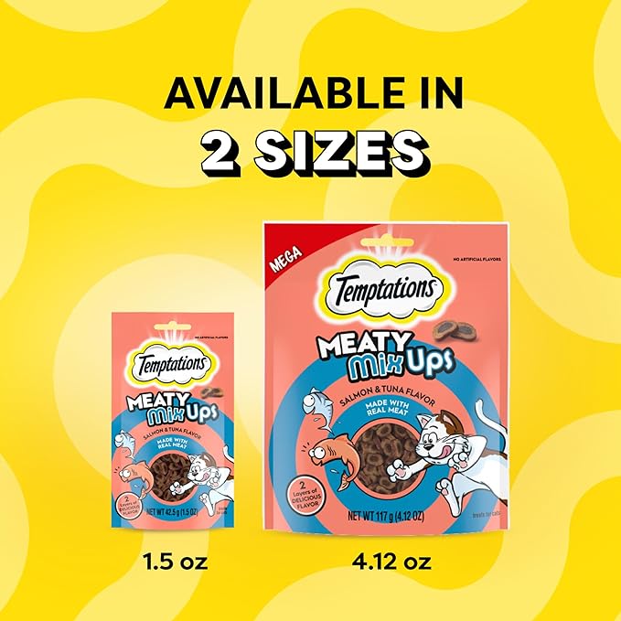 Temptations Meaty MixUps Cat Treats with Salmon & Tuna, 4.12 oz. Pouch