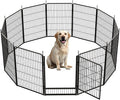 SunsGrove Dog Playpen Outdoor, Heavy Duty 40 Inch 12 Panels Dog Playpen for Medium and Large Dogs, Free and Safe Play Dog Fence Indoor, Black