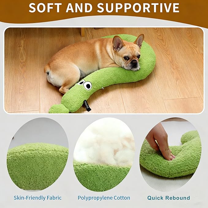 Dog Pillows, 2pcs Pillowcase, Calming Dog Pillow, Side Zip with Replaceable Pillowcase, Soft Neck Support for Deep Sleep, Washable Pet Bed Pillow for Small/Medium/Large Dogs and Cat (M)