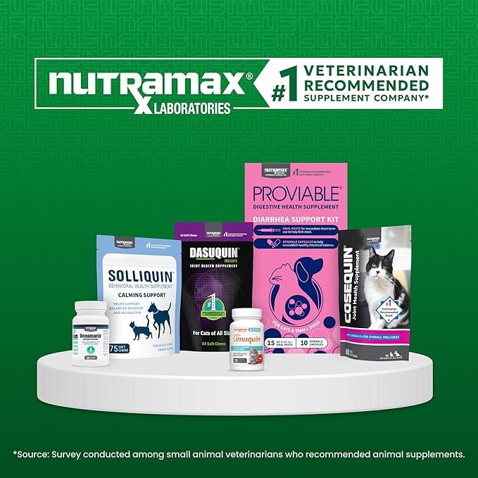 Nutramax Imuquin Health Supplement Powder for Cats, with Beta Glucans, with Astaxanthin, 30 Sprinkle Capsules