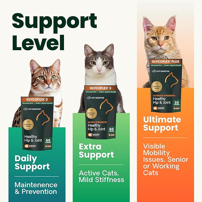 VetriScience Extra Strength Healthy Hip & Joint-Chews, GlycoFlex Glucosamine & Green-Lipped Mussel JointSupport Supplement, Promote Mobility & Soothe JointDiscomfort, Chicken,60 Count(Pack of 2)