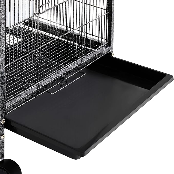 Topeakmart 40'' Height Metal Parakeet Cage Cockatiel Cage Medium Small Parrot Cage w/Rolling Stand for Small Parrots Birds