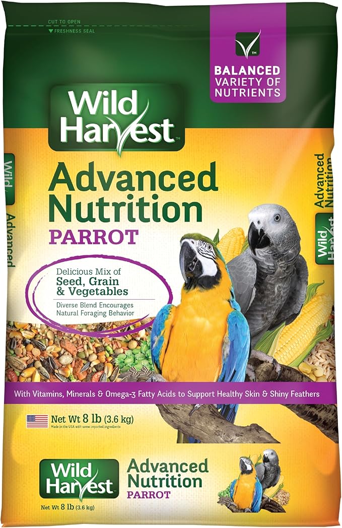 Wild Harvest Advanced Nutrition Parrot 8 Pounds, Seed, Grain And Vegetable Mix