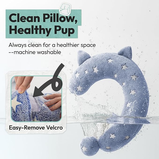 Dog Calming Pillow, Glow in The Dark Dog Put Head on, Soft Question Mark Pillows for Dogs, Kids, Adults, Washable Dog Bed Pillow, Cozy Dog Body Pillow (M Blue)