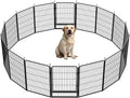 SunsGrove Dog Playpen Outdoor, Heavy Duty 40 Inch 16 Panels Dog Playpen for Medium and Large Dogs, Free and Safe Play Dog Fence Indoor, Black