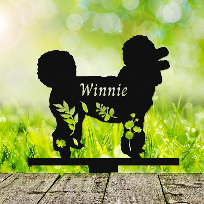 Personalized Dog Memorial Stake, Dog Grave Marker, in Memorial of Dog, Dog Loss Gift, Dog Name Sign Pet Sympathy Gift Poodle