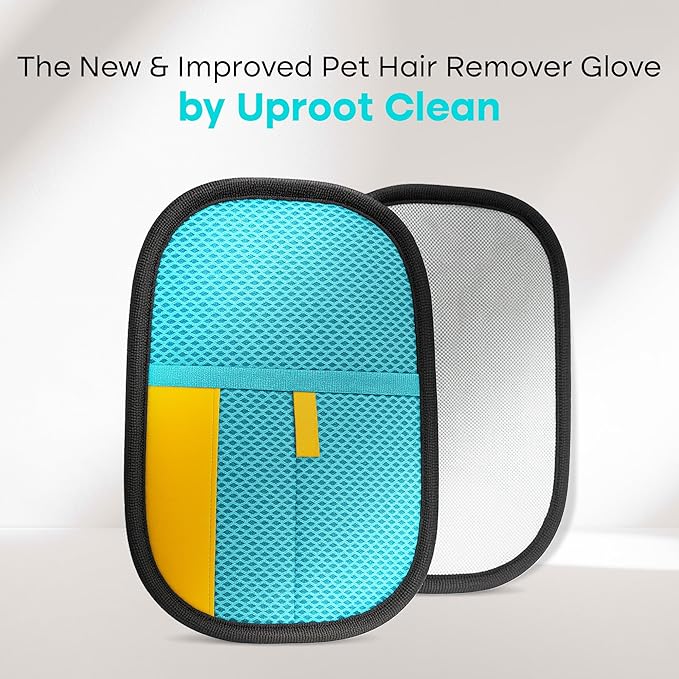 Uproot Clean Pet Hair Removal Glove for Cats & Dogs: Infinitely-Reusable Electrostatic Pet Hair Remover Glove for Any Fabric - Cleans Furniture, Clothes, Car Upholstery, & More