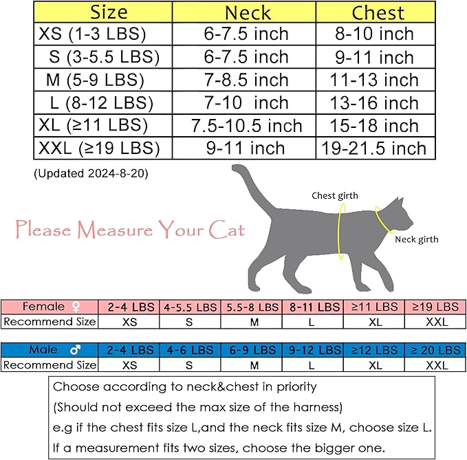 Cat Harness and Leash for Walking Escape Proof, Adjustable Cat Vest Harness, Padded Stylish Cat Walking Jackets, Sailor Suit Red, Medium