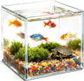 Small Glass Fish Tank, 5.9x4.3x5.1 Inch Rimless Aquarium, 0.7 Gallon Small quarium, Ultra Clear Glass Thickness 4mm (5.9x4.3x5.1)