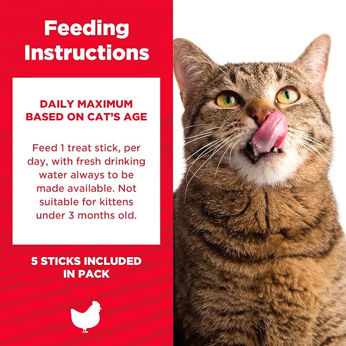 Country Kitchen Chicken & Liver Tender Meaty Sticks Cat Treats, High in Protein, Easy to Break and Chew, 0.88 Oz, 5 Count (Pack of 5)