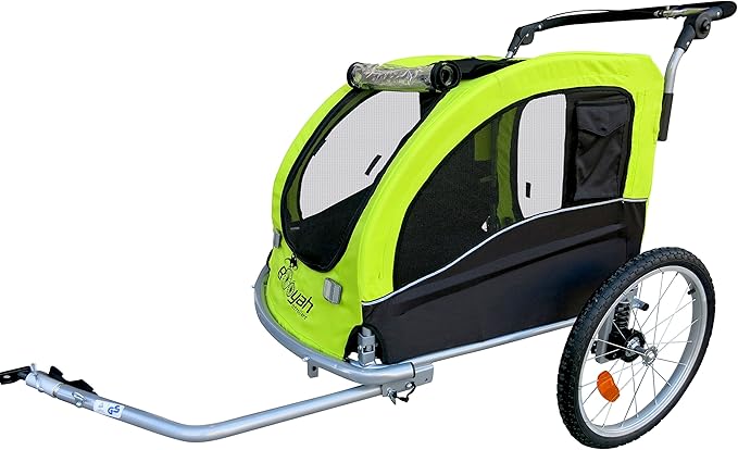 Booyah Large Pet Bike Trailer Dog Stroller & Jogger with Shocks - Orange
