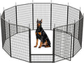 SunsGrove Dog Playpen with Wider Door, Heavy Duty Dog Pen, Anti Rust Dog Fence, Easy Insert into Soil, Pet Playpen for Yard RV Camping (50 inch, 12 Panels)