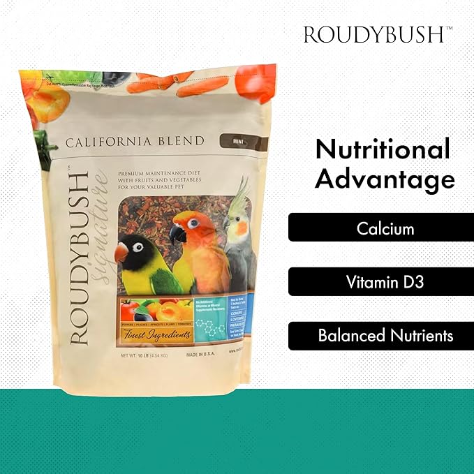 RoudyBush California Blend Bird Food, Mini, 10-Pound (210MICB), B113