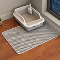 HCY&WLD Cat Litter Mat, 45x26/35x24/30x22/24x18 Inch Double Layer Cat Litter Box Mat, EVA Non-Slip, Waterproof Urine Proof Cat Litter Catcher Mat, Easy Clean Scatter Control (24x18 Inch, Gray)