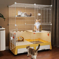 Oneluck Large Cat Cage Indoor On Wheels,Cat Enclosure with Litter Box Ideal for 1-3 Cats,Catio 35.5" L x 21.6" W x 44.4" H,Kennel for Cats