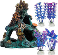 Uniclife Aquarium Decor, Fish Tank Decorations, Realistic Resin Coral Reef Rock Ornament & Plants Set for Fish Tank Decor, Colorful Aquarium Cave Decorations for Freshwater & Saltwater Tanks