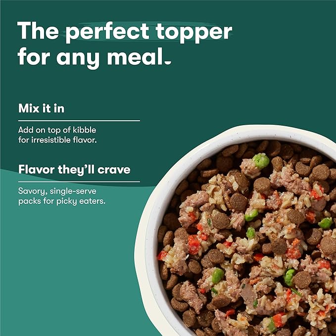 Jinx Beef & Chicken Wet Dog Food Pouches, Meal or Dog Food Topper Mix-in, Made with Real Beef & Chicken, Bone Broth, No Fillers - Puppy, Adult, Senior, 3oz, 8 Pack