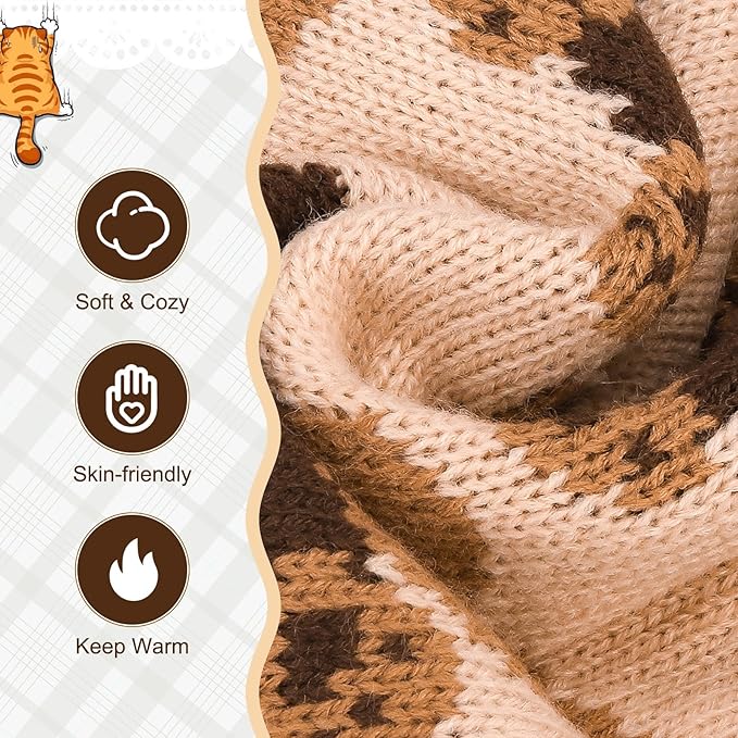 EXPAWLORER Cat Sweater Cardigan - Stylish Knit Cat Clothes, Soft Puppy Sweater with Sleeve, Cute Warm Pet Clothing Knitwear, Fall Winter Kitten Coat for Girl Boy Cats, Bear Small