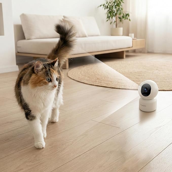 Pet Vision 360 – Smart Indoor Pet Camera with Pan & Tilt View, 1080p HD, Auto Motion Tracking, Two-Way Audio, Night Vision & App Control.