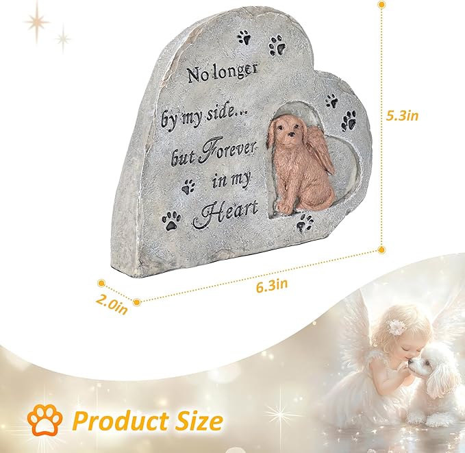 Dog Memorial Gifts for Loss of Dog, Pet Memorial Gifts for Dogs, Dog Memorial Stone for Garden, Sympathy Gifts for Remembrance Dog Passing Away, Outdoor Dog Grave Markers
