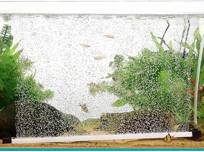 hygger Bubble Curtain Wall Aquarium Air Stone Kit, Fish Tank Air Bubbler Dissolved Oxygen Aerator Stone with Air Tubing Diffuser Fish Tank Decoration for Saltwater Freshwater 16-in