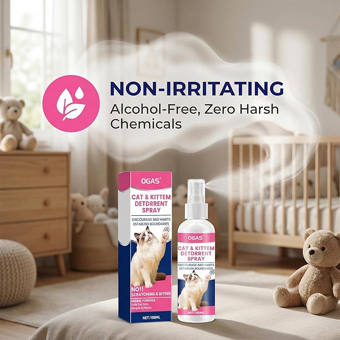 Cat Deterrent Spray, Cat Repellent Indoor for Furniture Protection, Botanical Anti Pee Spray for Cats, Helps Stop Urine Marking & Scratches