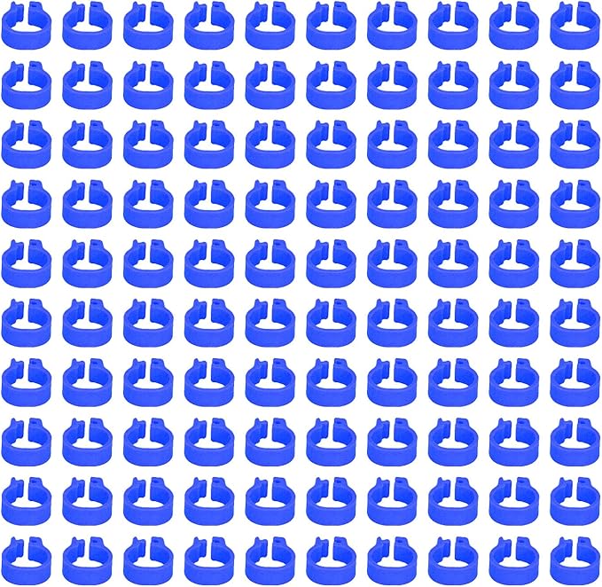 Fydun 100PCS S Leg Rings, 8mm Pigeons Identification Poultry Plastic Bird Foot Clip Pool Vacuum Hoses Bands No Words SuppliesOrange Health Supplies Band for Identify Orange (Dark Blue)