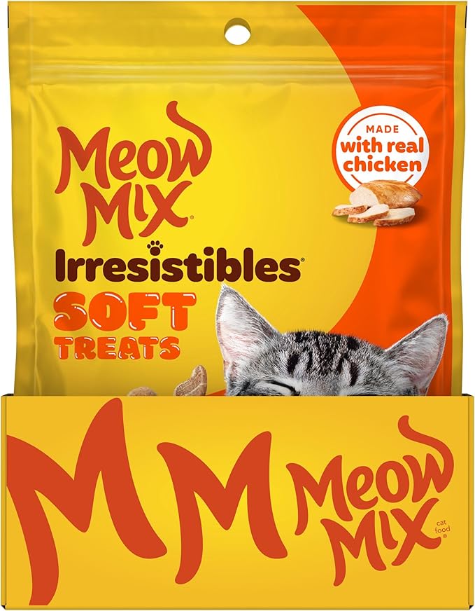 Meow Mix Irresistibles Soft Cat Treats, White Meat Chicken, 3 Ounce (Pack of 5)