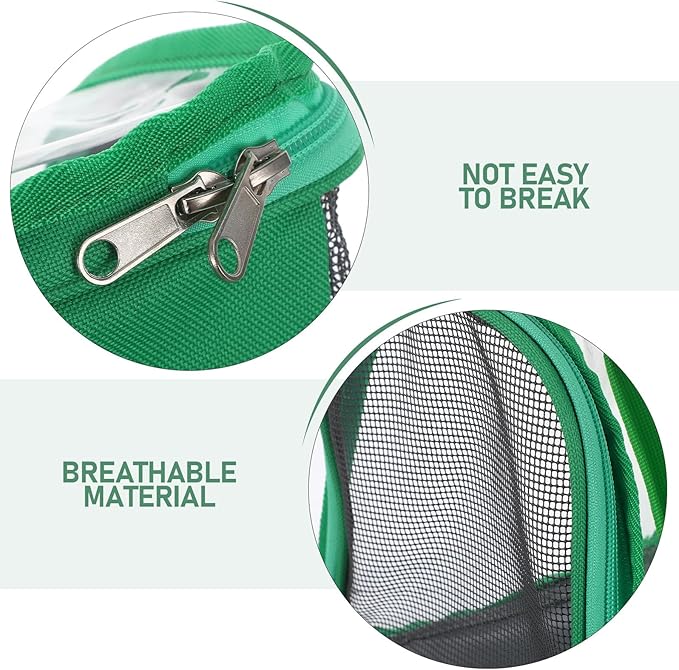 DOITOOL Small Bird Travel Cage Carrier Portable Bird Travel Carrier Bag Lightweight Green for Outdoor and Vacation Use