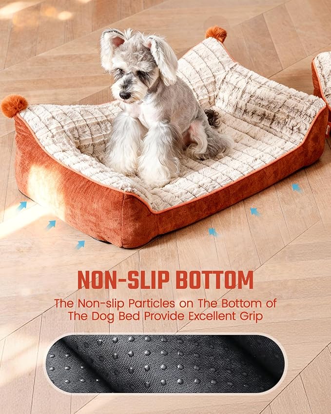 Orthopedic Dog Bed for Medium Dogs,Waterproof Supportive Egg Crate Foam Medium Dog Couch, Pet Bed with with Removable Bolsters, Washable Cover Non-Slip Bottom, (30''×21''×7'')